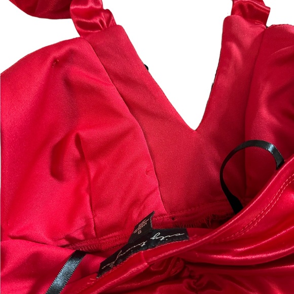 City Triangles Red Backless Tie Back Red Midi Dress Size Small - Picture 13 of 14